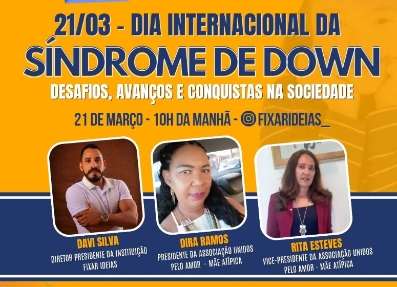  Instituição realiza live para celebrar o Dia internacional da Síndrome de Down nesta quinta