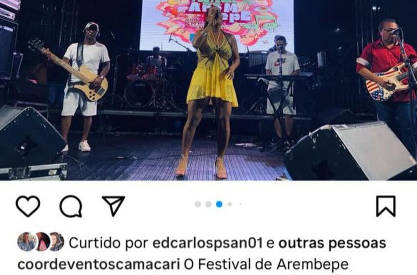  Prefeitura de Camaçari não paga cachê a artista que tocou no Festival de Arembepe